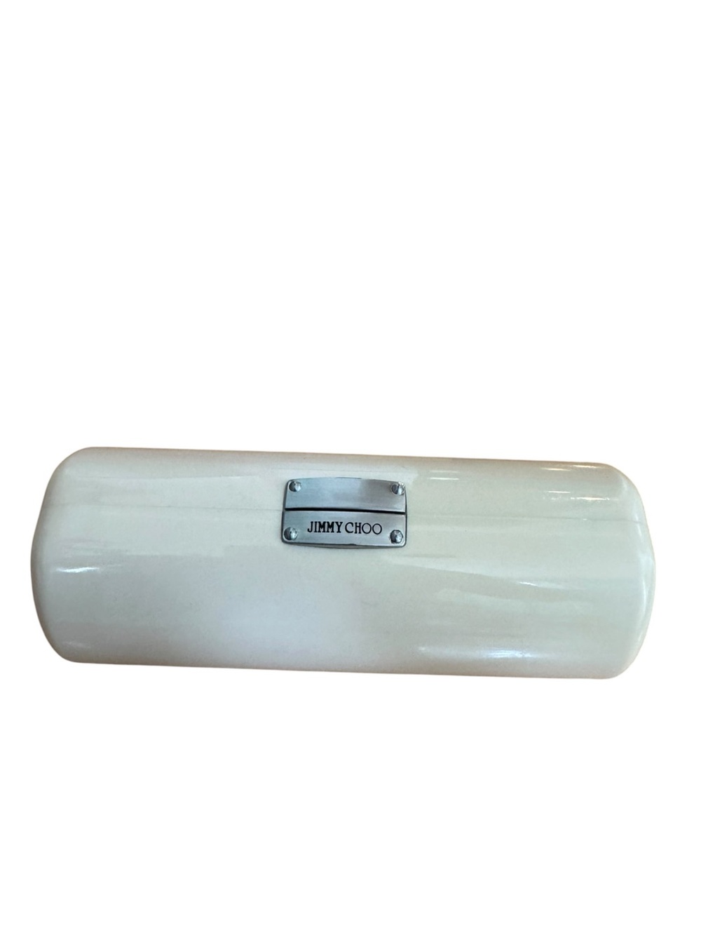 Jimmy Choo Off-White Cream Hardshell Clamshell Sunglasses Case Hard Protective